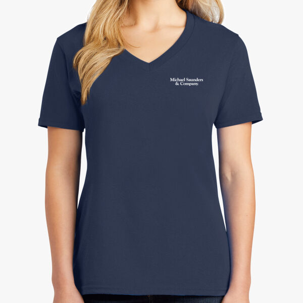 Port & Co® Women's Core Cotton V-Neck Tee Thumbnail